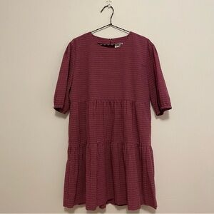 Frank & Oak Gingham Flowy Dress in Mulberry